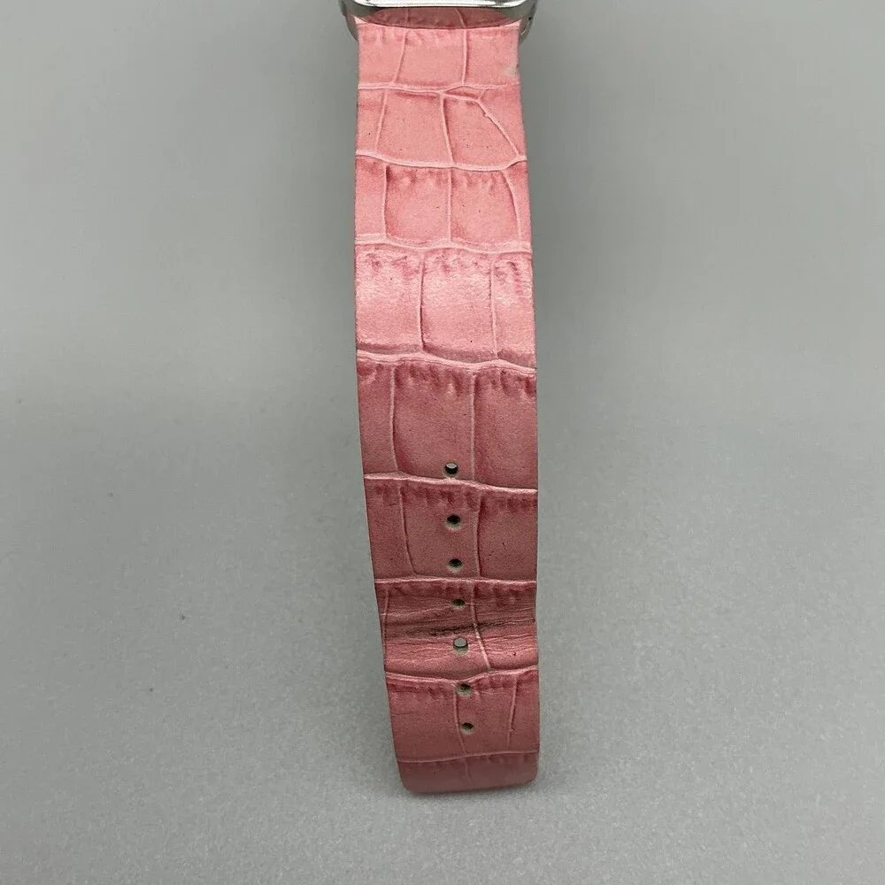 Fossil F2 Womens Watch 25mm Pink MOP Crystals Leather Date ES-9720 New Battery